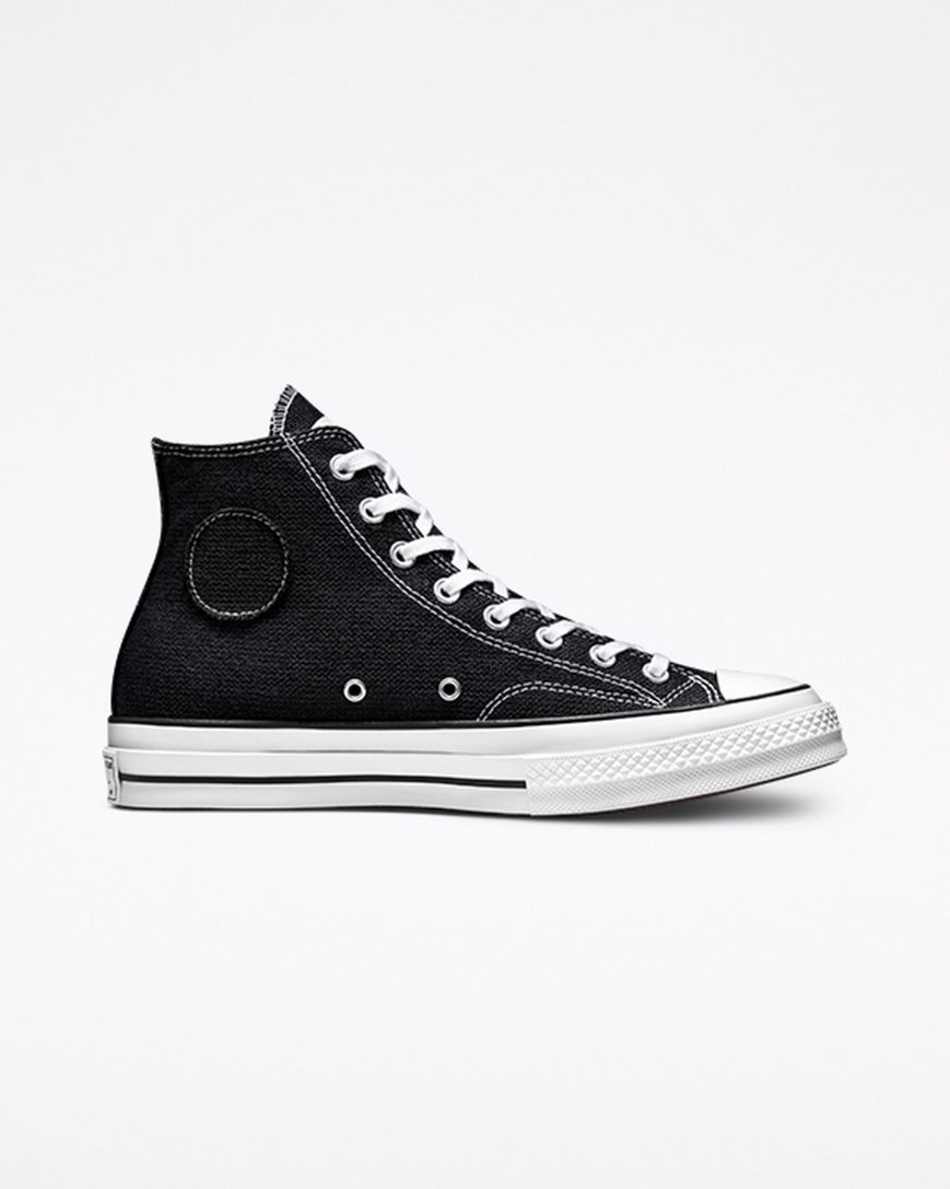 Zapatillas Altas Converse x Stüssy Chuck 70 Hombre Negras Blancas Negras | PE 20E85L